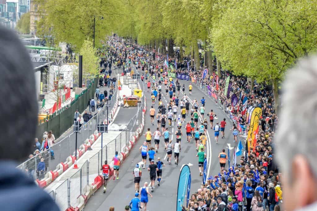 People in the street for a marathon